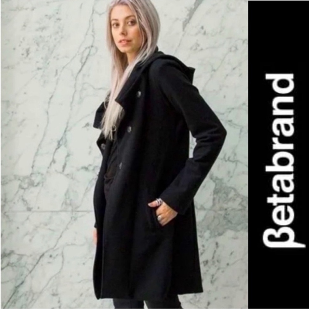 EUC Betabrand All Day Hooded Swing Coat by Melissa Fleis - Black, Large